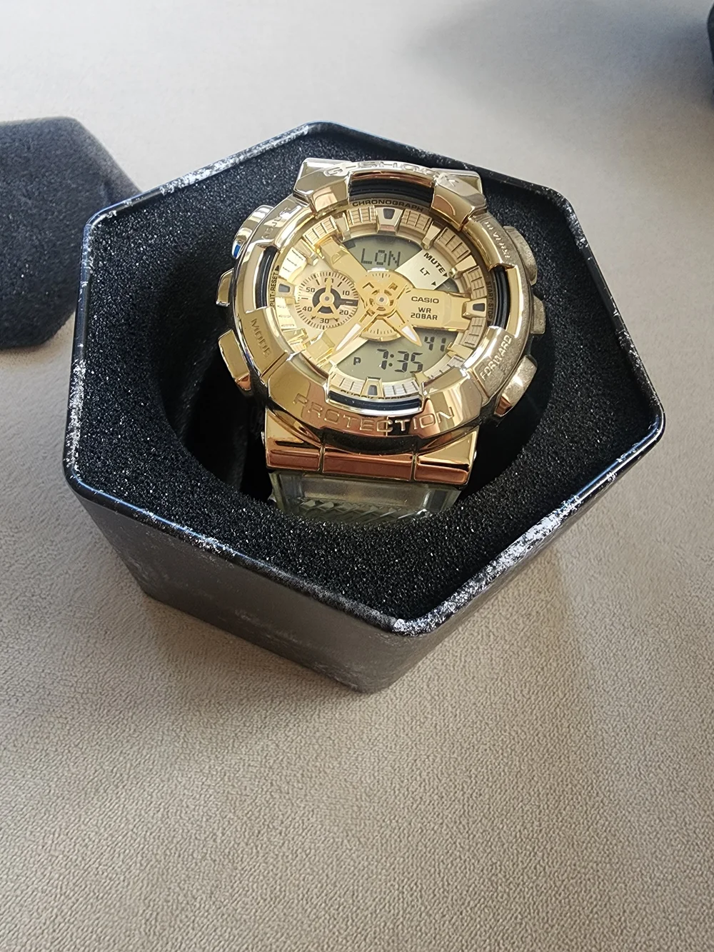 Casio G-Shock GM110SG-9A Gold Metal Clear Resin Watch New in Box